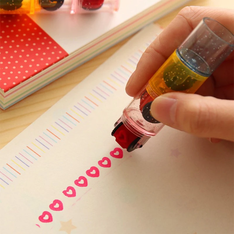 Купи 3/6Pcs Baby Colorful Ink Pad Stamp Seal Preschool Funny Toy Learning Cartoon DIY Roller Drawing Diary Tool for Kids Ink Pad Gift за 54 рублей в магазине AliExpress