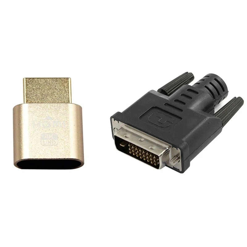 

2 Pcs VGA Virtual Display Adapter HDMI 1.4 DDC EDID Dummy Plug Display Emulator