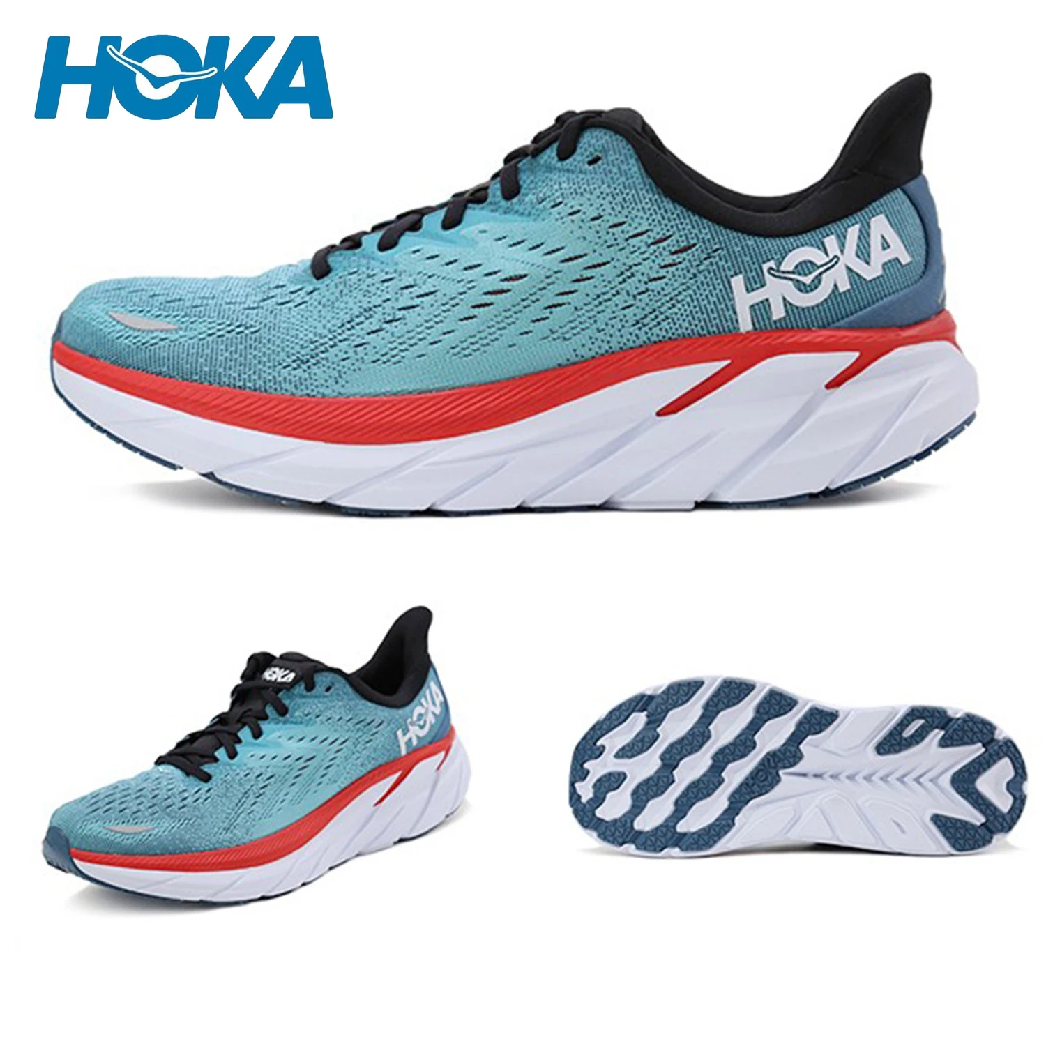 

HOKA Classic Clifton 8 Men Marathon Running Shoes Breathable Women Light Wearable Slip-resistant Cushion Casual Tennis Shoes