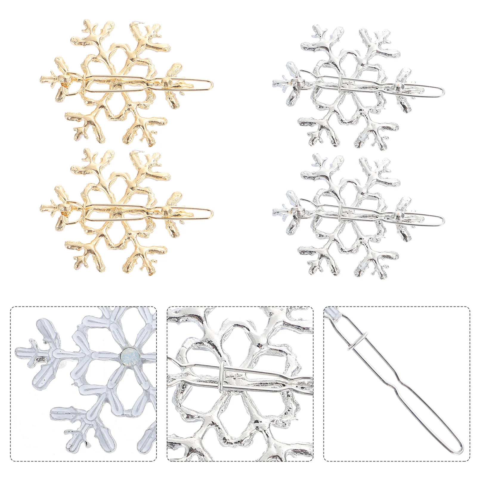 

Christmas Snowflake Hair Clips 8Pcs Snowflake Hair Barrettes Shiny Bobby Xmas Hair Styling Tools for Christmas Hair Decoration