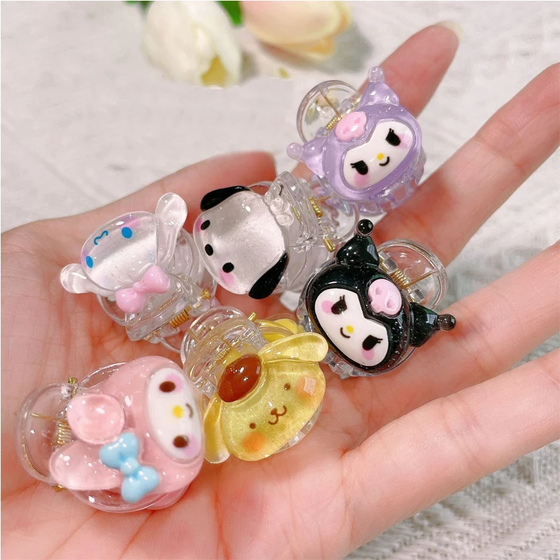 

Kawaii Sanrio Hairpin Hello Kittys Mymelody Cinnamoroll Accessories Cute Beauty Fine Flash Mini Bangs Catch Clip Girl Heart Gift