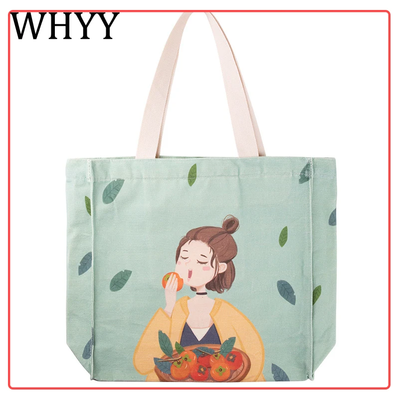 

Холщовые сумки для покупок с принтом для женщин, экологически чистая Складная многоразовая сумка на плечо, вместительный студенческий порт...