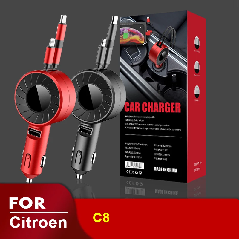 

USB Type C Car Charger for iPhone Android HUAWEI HONOR Xiaomi POCO X3 Pro Redmi Samsung Galaxy OnePlus OPPO Vivo for Citroen C8