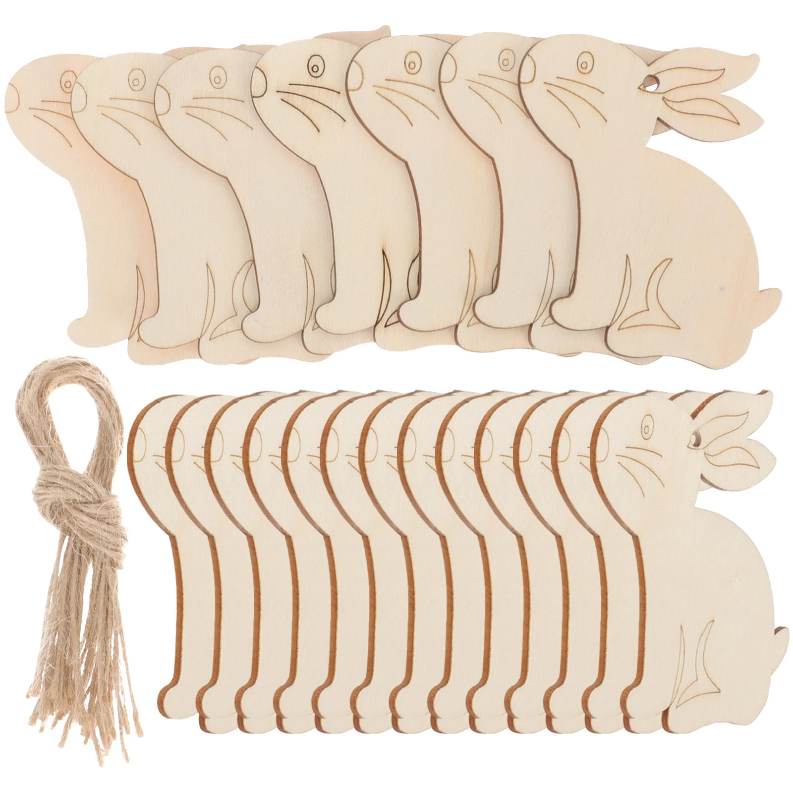 

Easter Wood Wooden Bunny Cutouts Rabbit Hanging Crafts Ornaments Ornament Slice Diy Pendants Sculpture Figurines Kids Painting