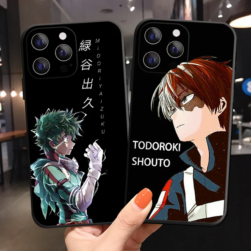 

Anime My Hero Academia Phone Cover For iPhone 11 12 13 14 Pro Max X XR XS Max 7 8 14Plus 12 13 Mini Black Soft Silicone TPU Case