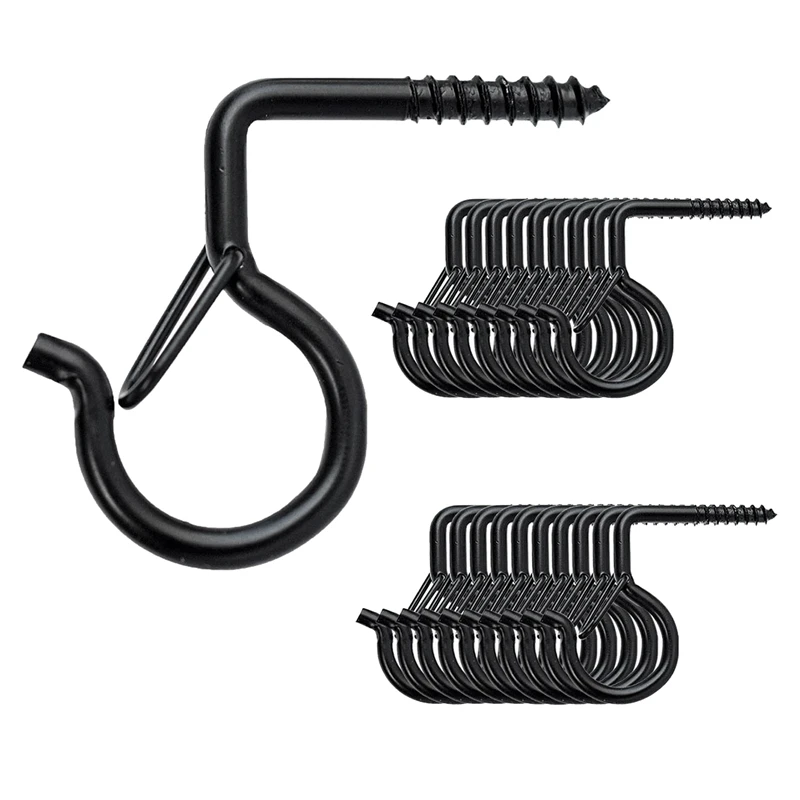 

20 Pack Outdoor String Light Hanger Hooks With Safety Buckle,For Bird Feeders Wind Chimes Plants Lanterns Light Clips