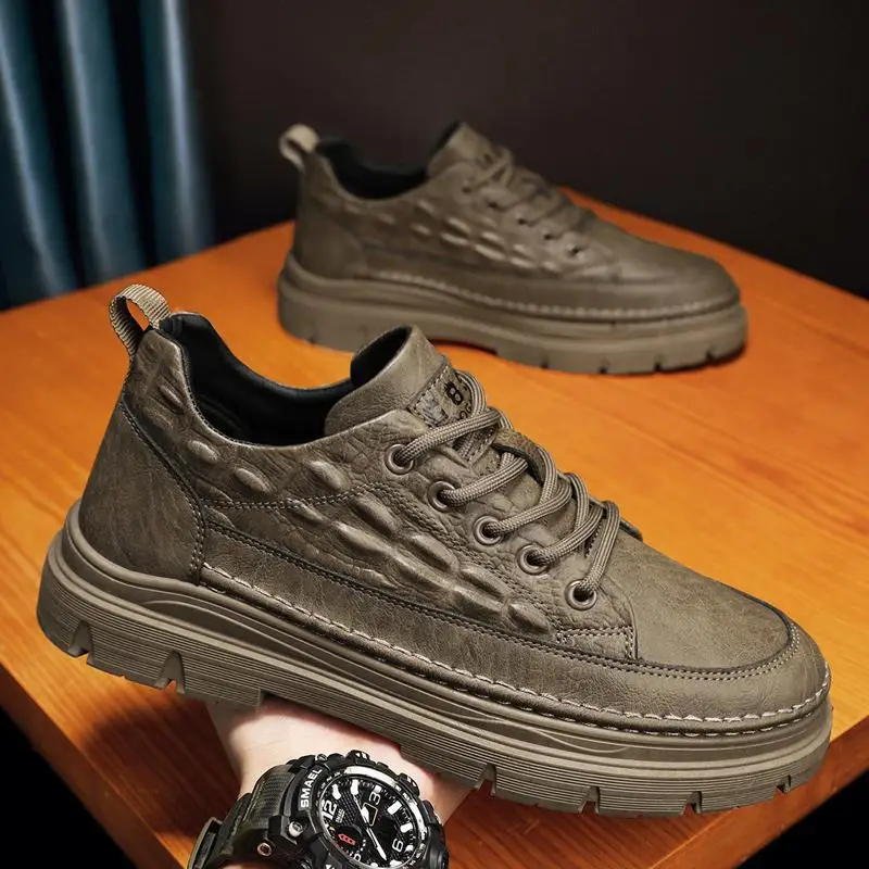 

Hair Stylist Men's Leather Shoes Autumn Men's Business Casual Men's Shoes Summer Breathable British Work Martin Shoes Df