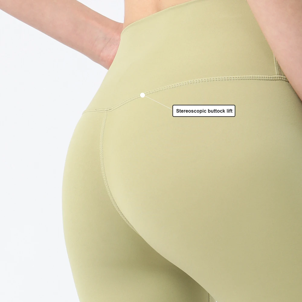 Sodalemon Yoga Leggings Seamless No Front Awkward Line High Waist Sport Pants Fitness Gym Elastic Tight Without Running Leggings