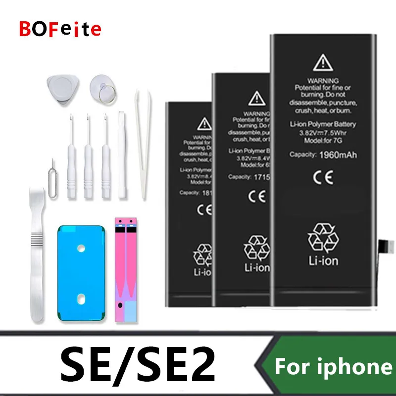 BoFeite Battery For Apple iPhone SE SE2 Replacement Mobile Phone Bateria  High Quality 0 Cycle with Repair Tools Kit