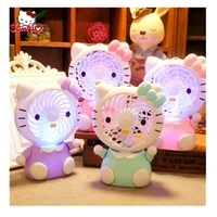 sanrio hello kitty cartoon usb charging handheld small fan portable mini fan charging student children desktop silent fan