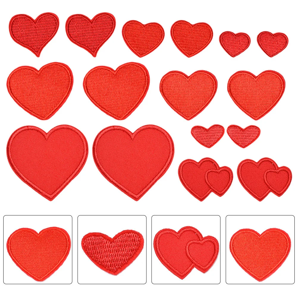 

Clothingiron Patch Heart Cloth Applique Clothes Red Sewing Decorative Sew Appliquesembroidered Workholes Pants Mini Badges Diy