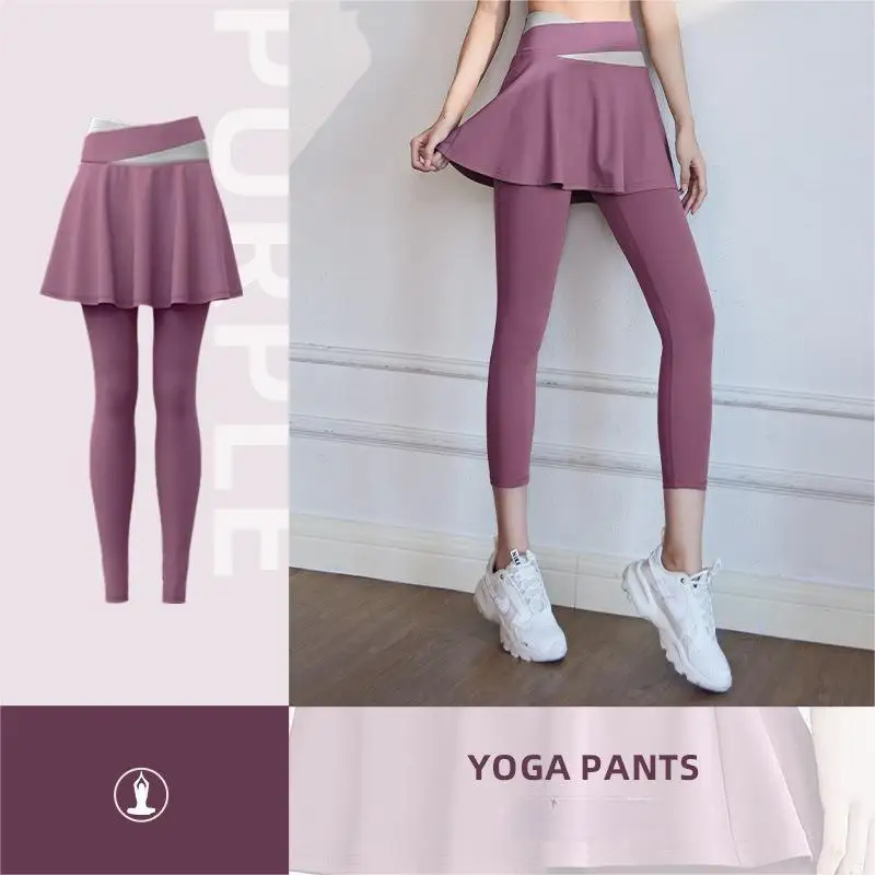 Women Yoga Tenis Skirts High Waist Sports Leggings Fitness Gym Quick-Dry Skirt Athletic Running Glof Leggin