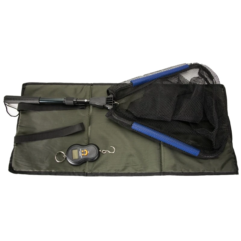 

Fish Folding Unhooking Mat Landing Mat + Electronic Scale + Handwritten Net,Fishing Protection Tool Accessory