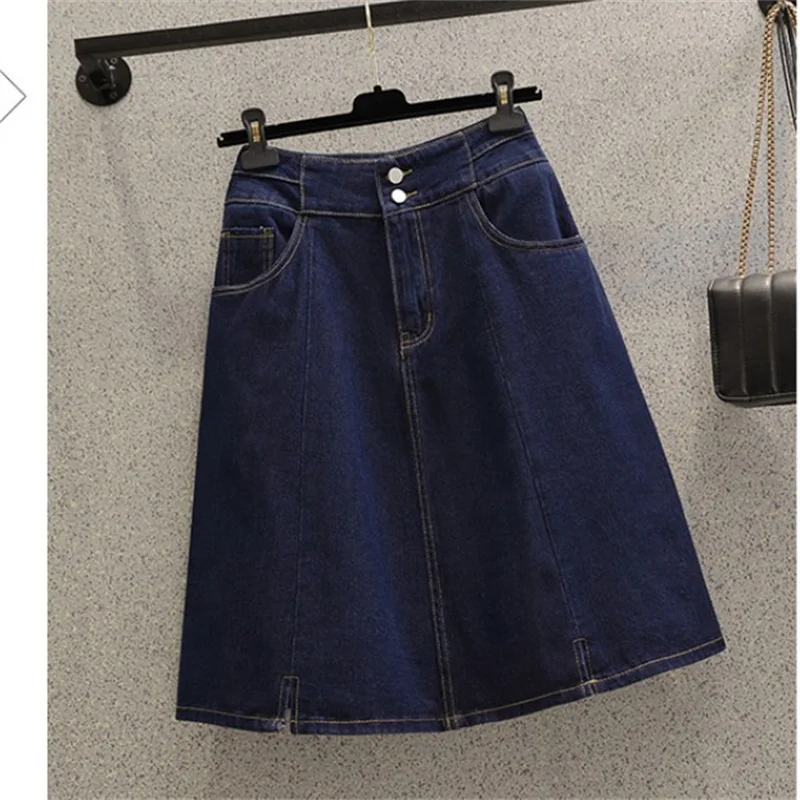 

Spring Autumn Casual Denim Skirt 2023 New Large Size Women's Clothing Harajuku Loose A-line Jeans Skirts bc219