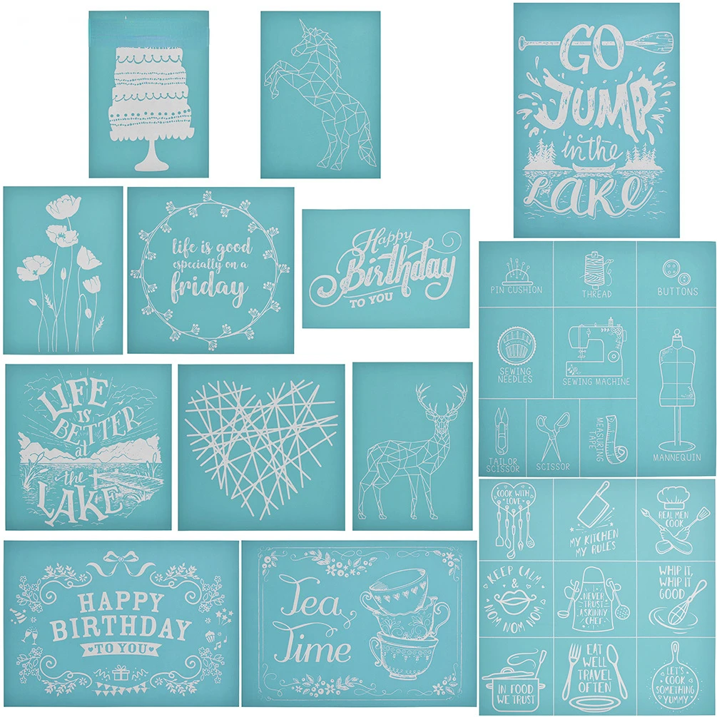 

Happy Birthday To You Self-Adhesive Silk Screen Printing Stencils For T-Shirts Fabric Handbags Diy Sewing Materials