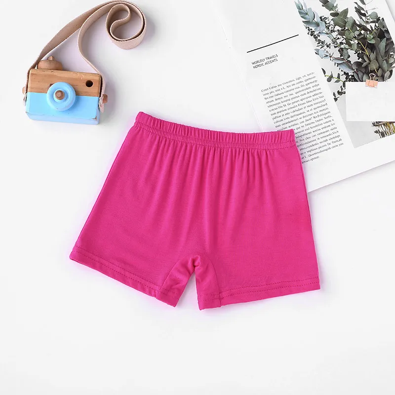 

2022 Summer New Girls' Modal Ice Silk Pants Silky and Soft Suitable For Young Girls Aged 3-8 Years 6PCS White/Pink/Purple