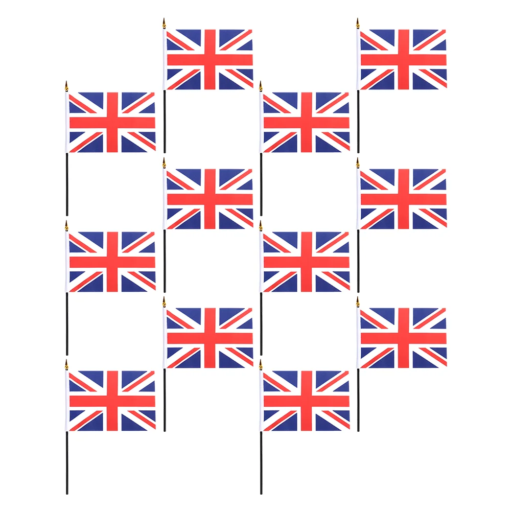 

50Pcs Handheld Union Jack Flags Polyester UK Flags Wear-resistant British Flags