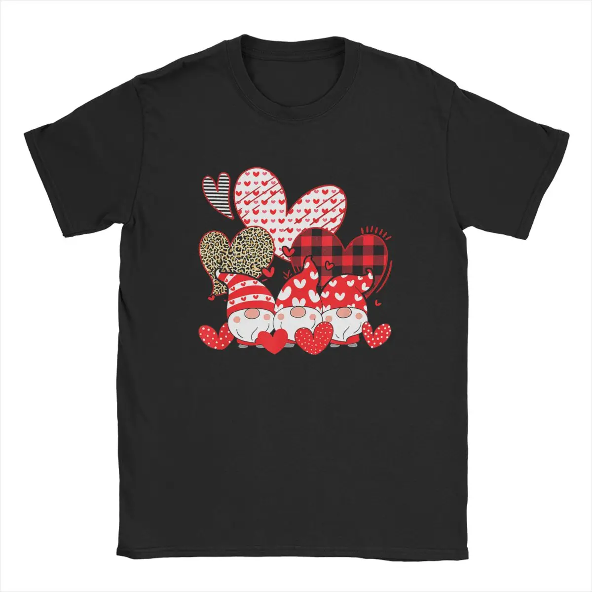 

Three Gnomes Holding Hearts Valentine's Day T-Shirt Men Women Casual Pure Cotton Tee Short Sleeve T Shirt Gift Idea Tops