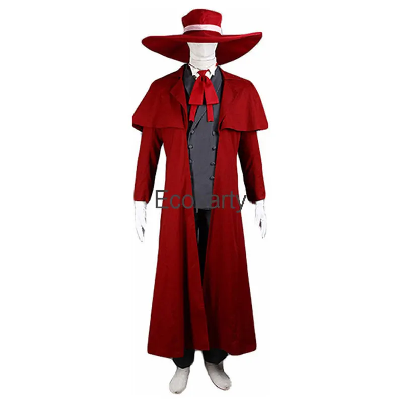 Новый аниме Alucard костюм для взрослых мужчин красный полный вампира охотника