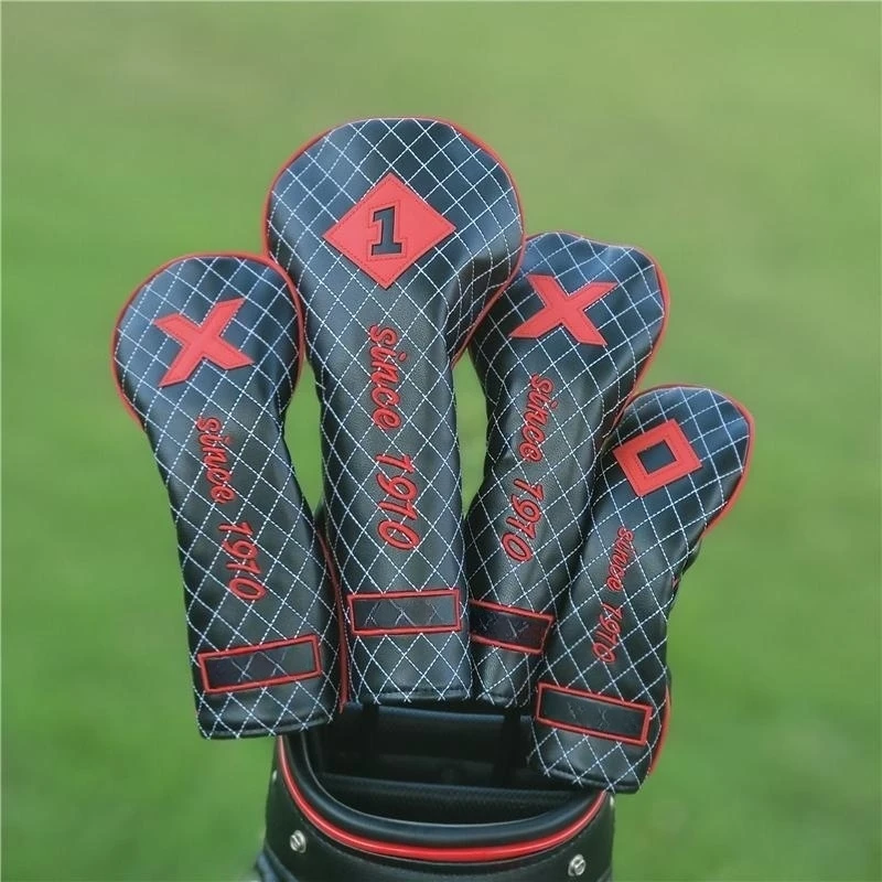 

2 цвета, чехол для головы для гольфа, Fairway Wood 1 #3 #5 # UT, прямое покрытие для головы для гольфа, ПУ, водонепроницаемый Классический чехол для головы клюшки для гольфа