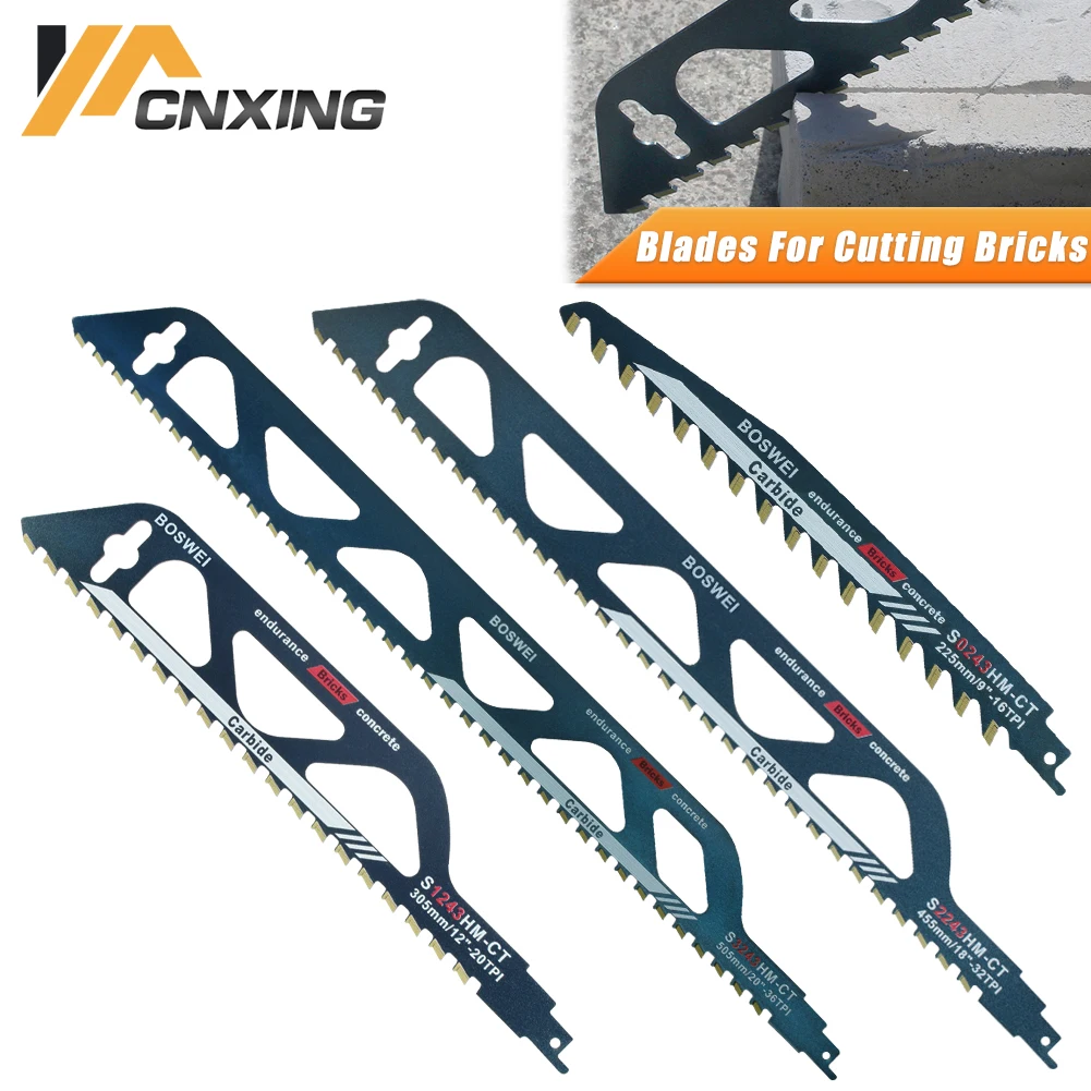 Alloy Saber Reciprocating Saw Blade For Cutting Bubble Brick Hollow Brick S3243HM/S2243HM/S1243HM/0243HM 4PC Red Brick Cutting
