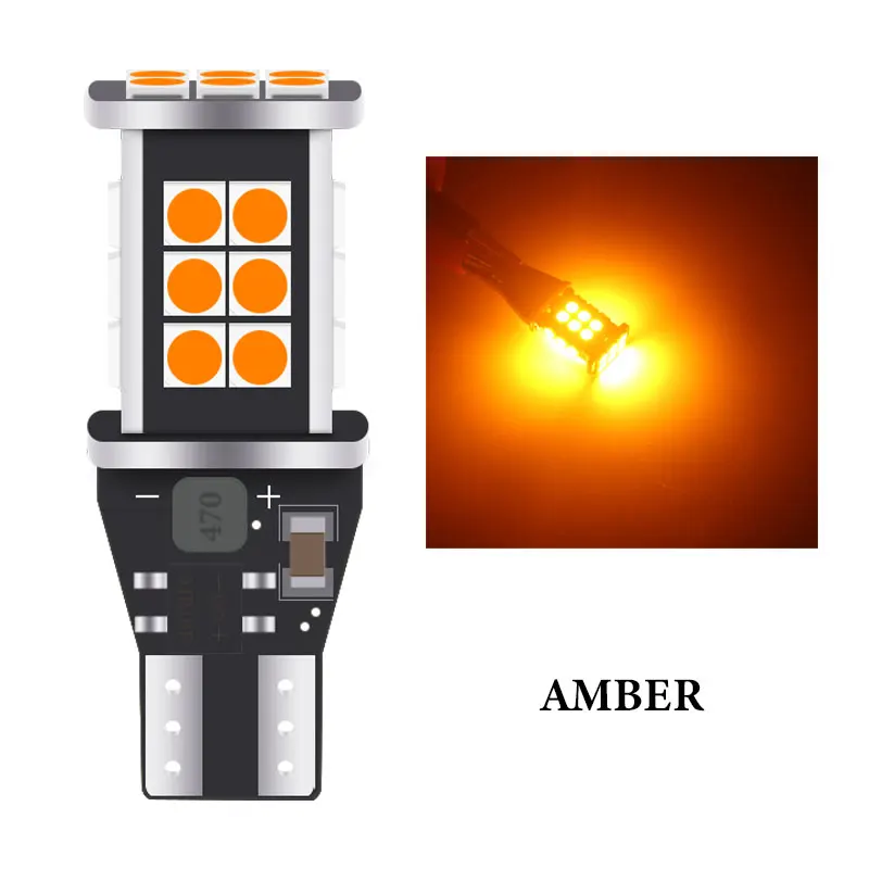 

Резервный светодиодный фонарь T15 W16W, резервный фонарь, Лампы Canbus 3030, 24 чипа, без ошибок, высокая мощность, СВЕТОДИОД Canbus 921, 912, W16W, автомобильная светодиодная лампа