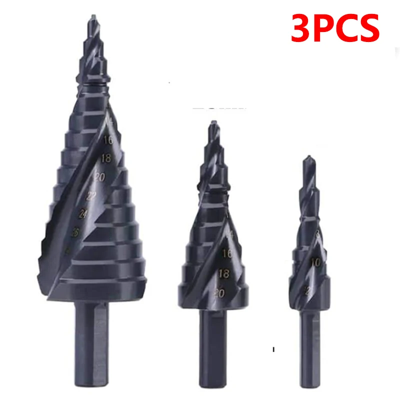 

Набор ступенчатых Сверл из быстрорежущей стали с кобальтом, 3 шт./компл., 4-32 мм, азот, высокоскоростная стальная спираль для металла, конуса, т...