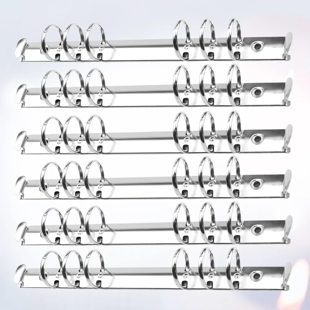 

6pcs 6- Rings Metal Loose Leaf Binder Book Rings Stainless Steel Clip for Notebook Diary Photo Album