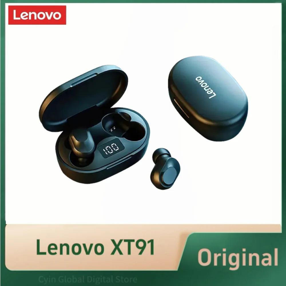 

Original Lenovo XT91 TWS Wireless Bluetooth Headphones Sport Noise Cancelling Earphones with Microphone Power Indicator Earbuds