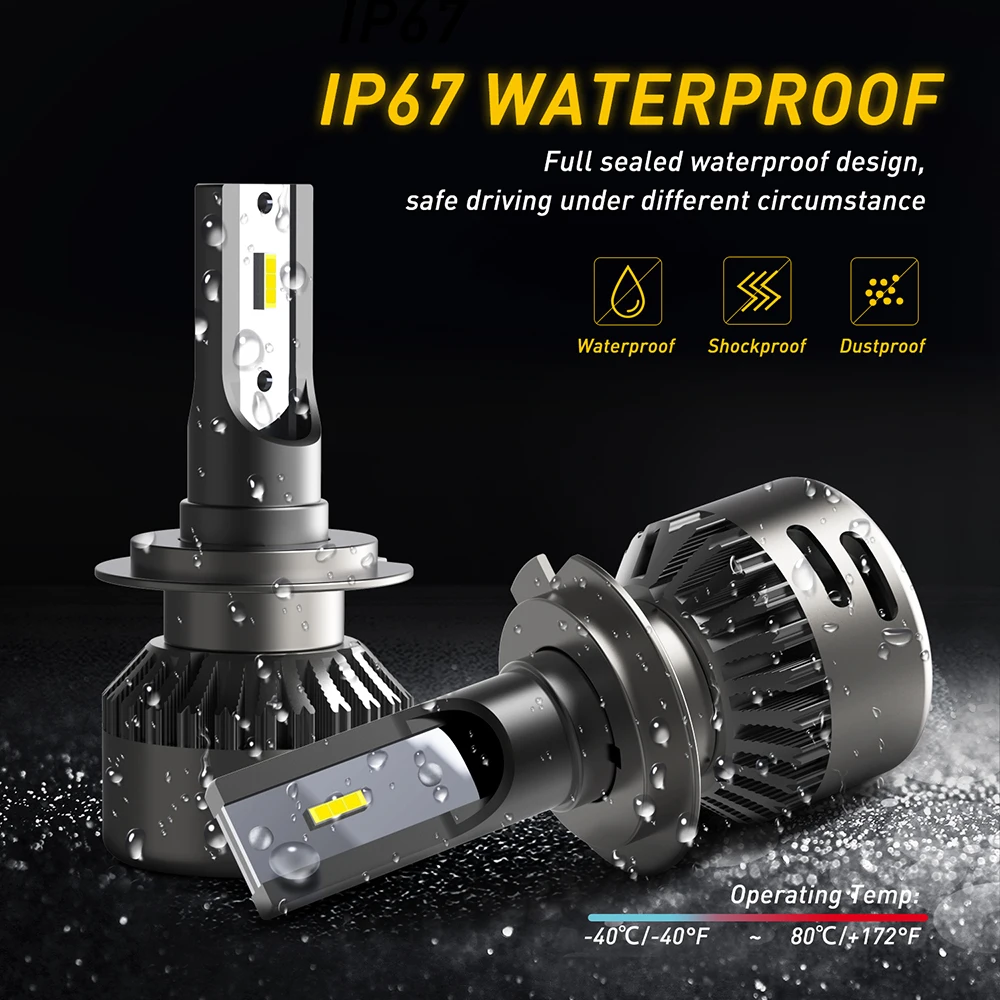 Лампа AUXITO 2x H7 без ошибок 12 В 360 CSP Turbo 6500K для BMW VW Toyota Corolla Honda Hyundai Ford Kia