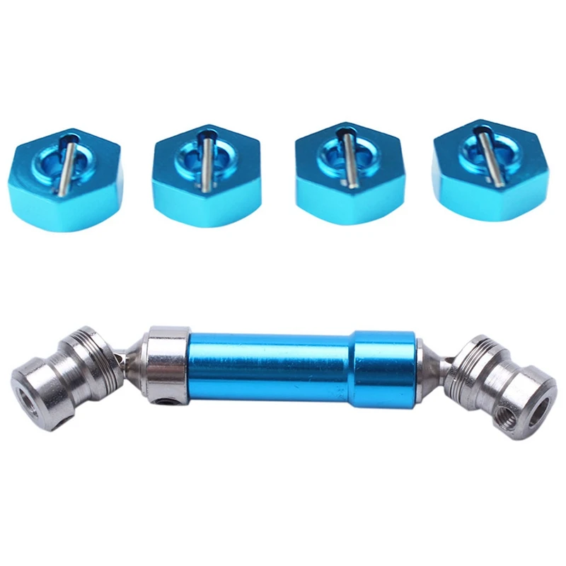 

1Set/4Pcs Metal Hexagon Set With 1Pcs Metal Rear Center Drive Shaft CVD Transmission Shaft