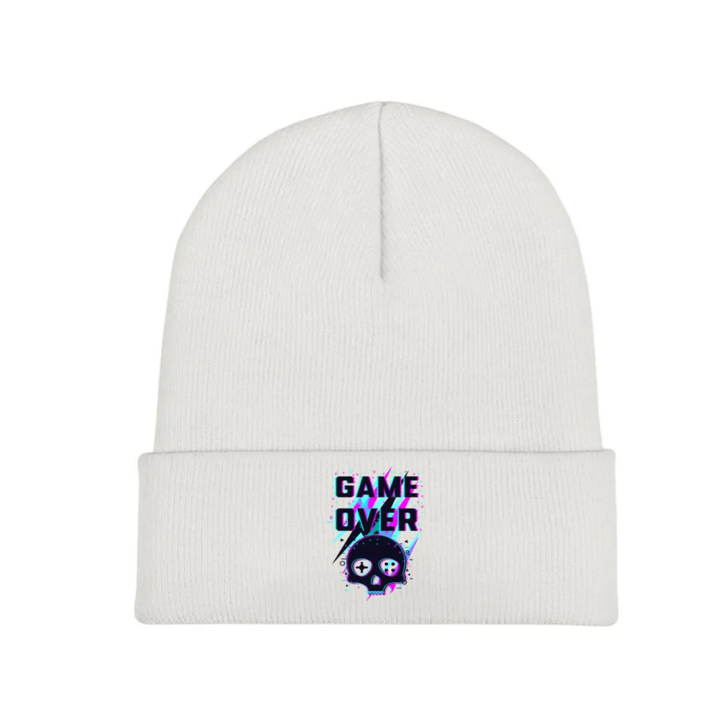 Gamer Gaming Controller Skullies Beanies Caps Game Over Back to School Classic Knitted Winter Warm Bonnet Hats Unisex Ski Cap