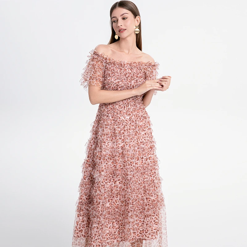 Сексуальные длинные платья с леопардовым принтом для женщин лето 2021 летние