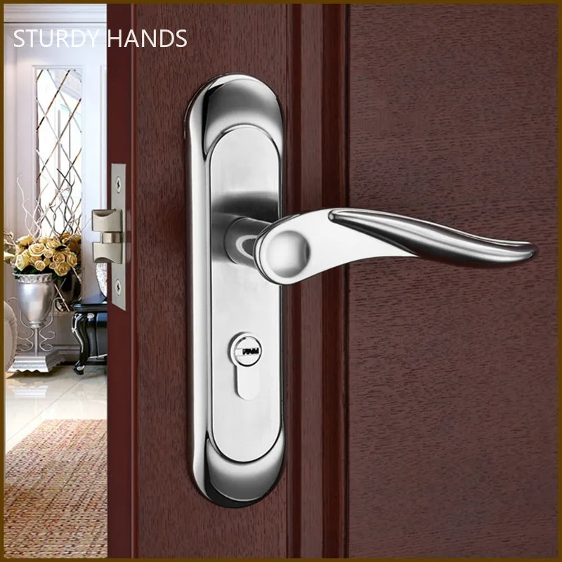 

Modern Mute Room Door Lock Handle Fashion Interior Door Knobs Single Bolt Door Lock Anti-theft Gate Lock Furniture Hardware