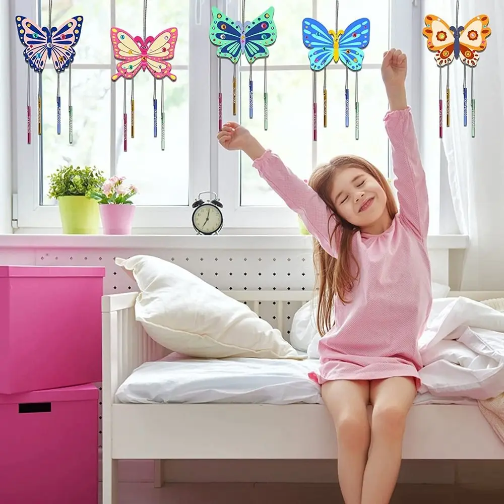 

Украшение для сада, весенне-летнее подвесное украшение, Бабочка, колокольчики, поделки, декоративный набор колокольчиков