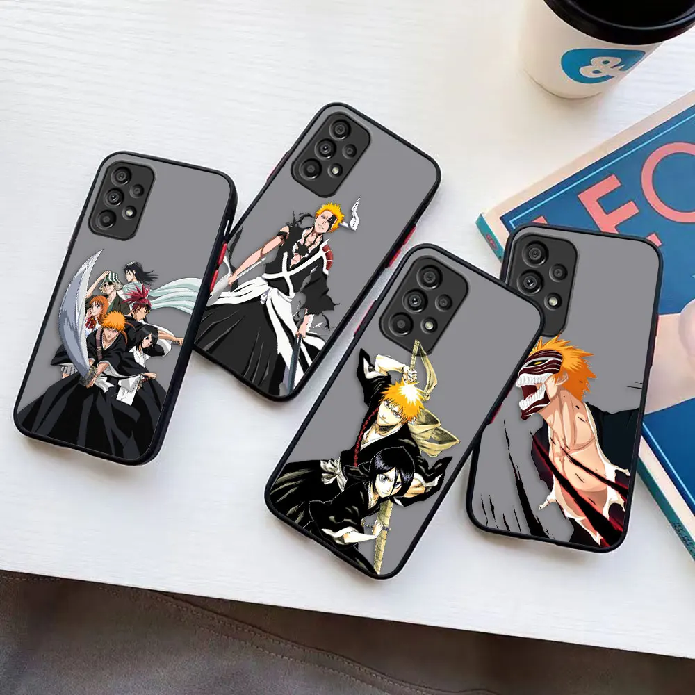Matte Phone Case for Samsung A73 A72 A53 A52 A51 A50 A32 A33 A23 A22 A21S A20S 5G 4G LITE Case Funda Shell Bleach Shikai Rulia