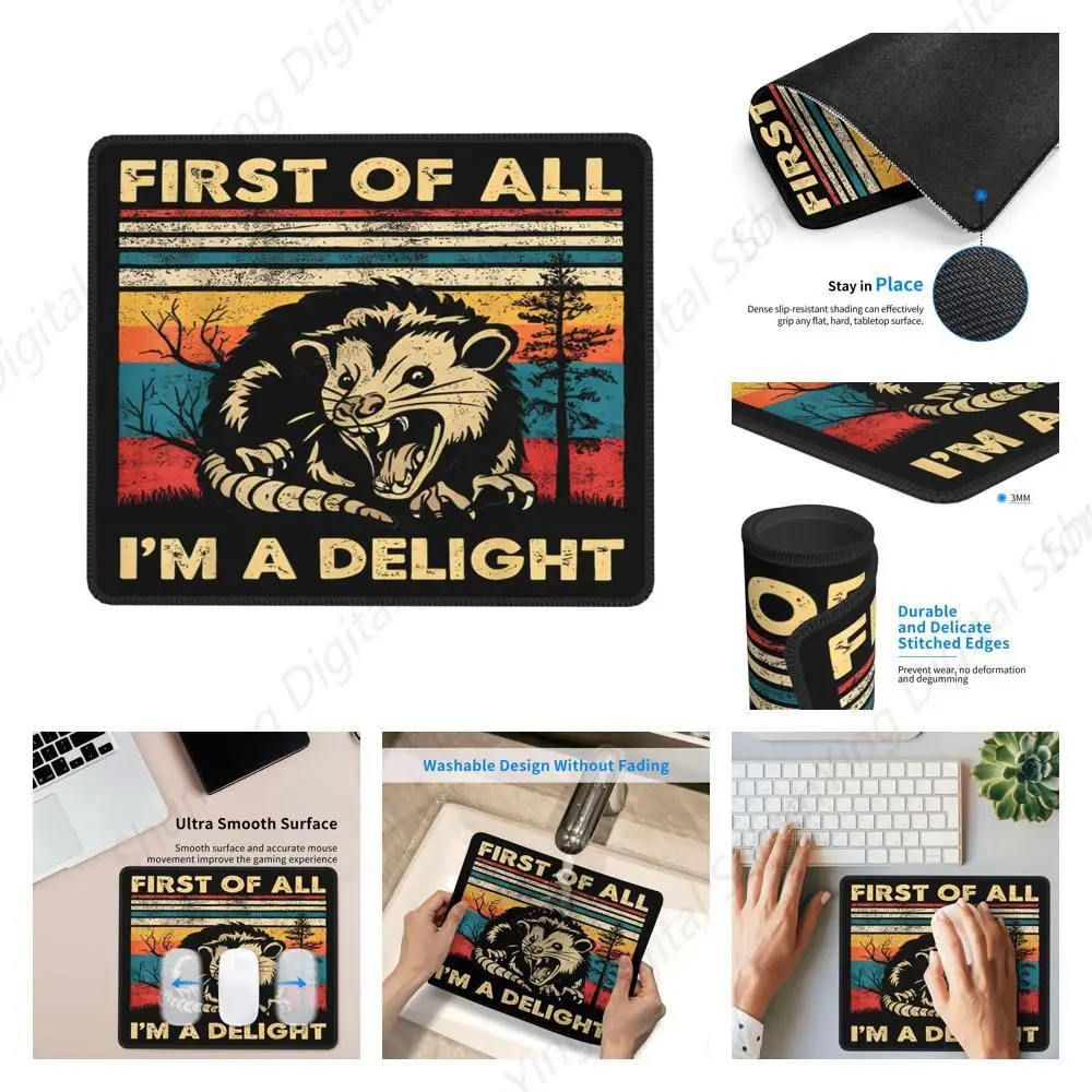 Интересный коврик для мыши с прочными прошитыми краями моющийся нескользящий