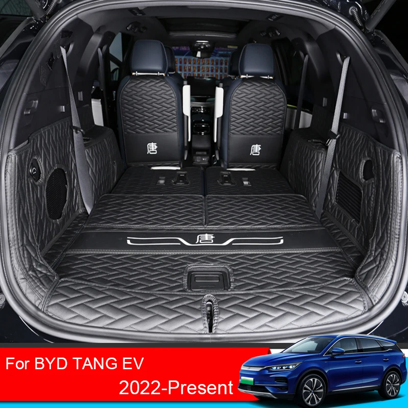 

1 комплект автомобильный коврик для багажника из кожи наппа для BYD TANG EV 6 мест 2022-2025 грузовая подкладка коврик для ног ковёр лоток брызговик а...