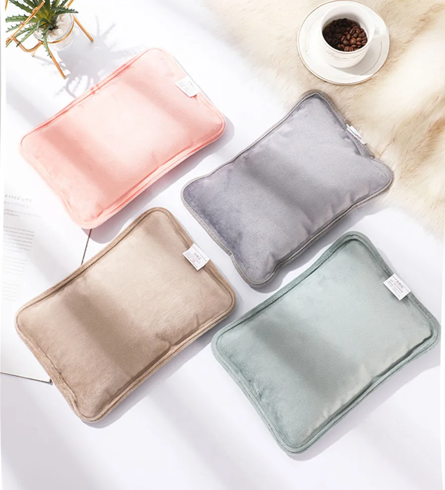 

Warm Water Bag Cute Rechargeable Electric Hot Water Bag Safety Rabbit Fur Reusable Hot Water Bottle Handwarme Warming Products
