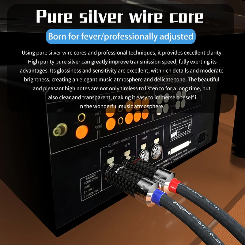 Кабель xangразный hifi xlr 4N чистый серебристый 2*0 5 мм² усилитель звуковая карта