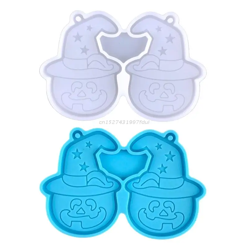 

Diy Crystal Epoxy Mold Earrings Jewelry Mold Hanging Pendant Decoration Halloween Pumpkin Hat Mirror Silicone Mold