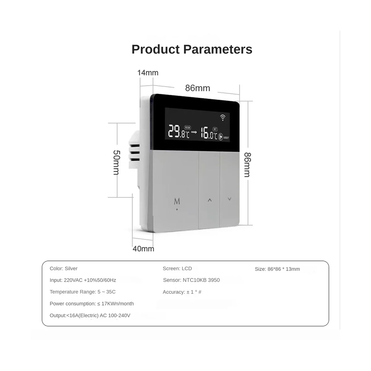 Умный термостат AVATTO Tuya WiFi регулятор температуры 100-240 в дистанционное