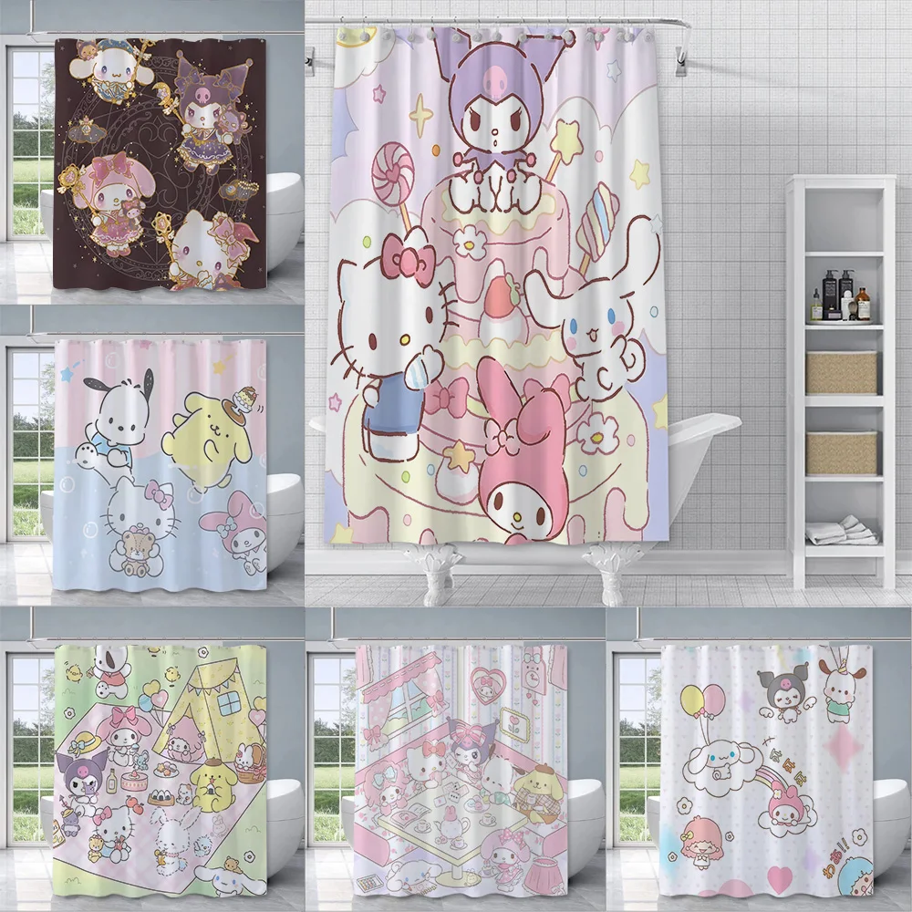 Лидер продаж S-Sanrio занавеска для душа с изображением персонажей