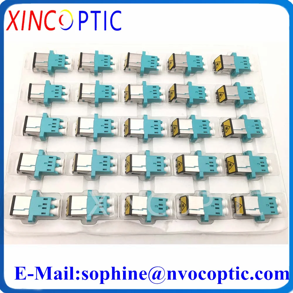 Двойная крышка затвора LC-LCUPC Aqua OM4 циркониевый керамический волоконно-оптический