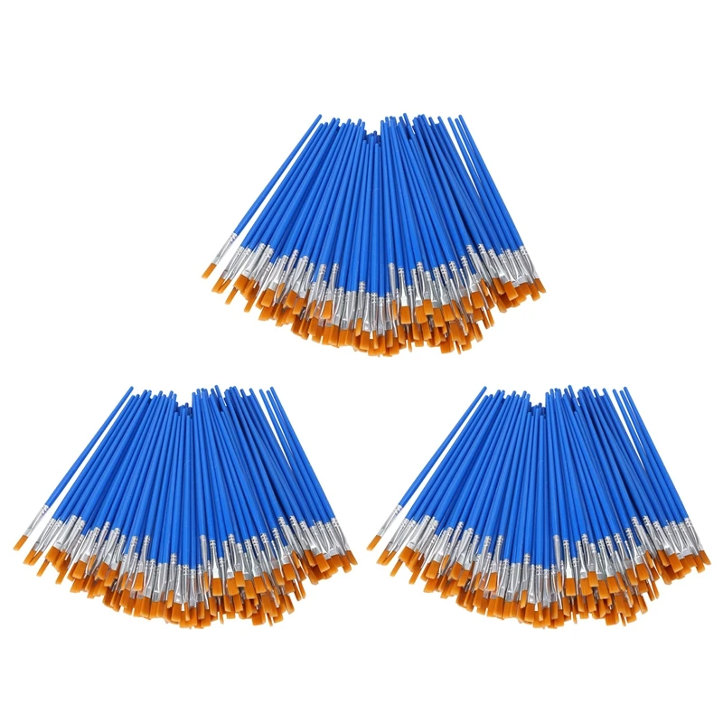 

600 Pcs Flat Paint Brushes Small Brush Bulk For Detail Painting Craft Watercolor