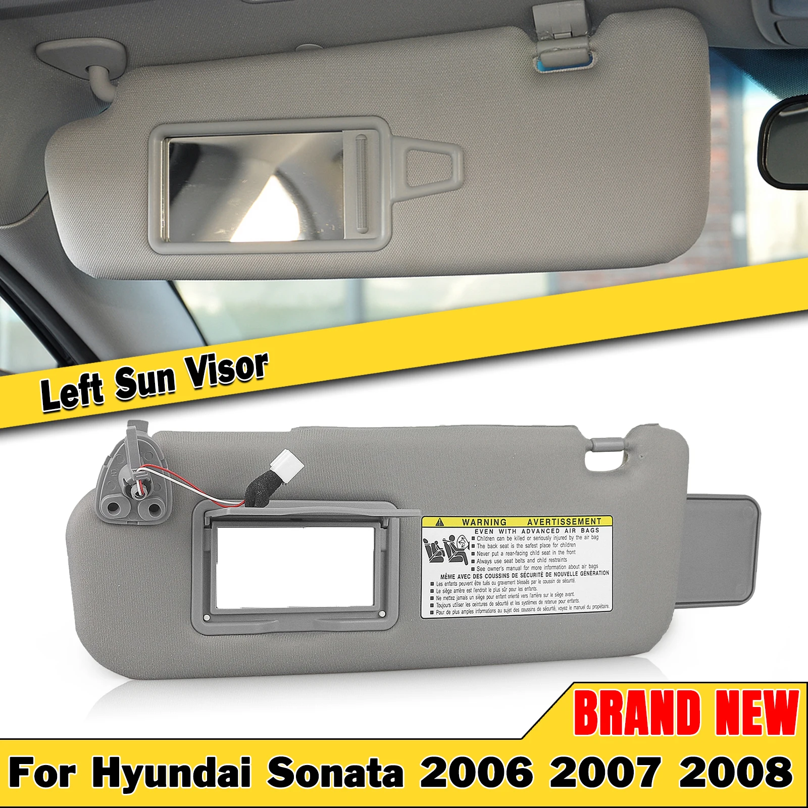 

Солнцезащитный козырек для Hyundai Sonata 2005-2010, серый, левый, для водителя, для переднего стекла автомобиля, защитный козырек для лобового стекла, солнцезащитный козырек