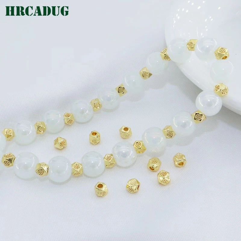 New 18K Gold Plated Brass Small Spacer Beads Subsidiary Materials DIY Accessories For Jewelry Separating Bead To Make Bracelets