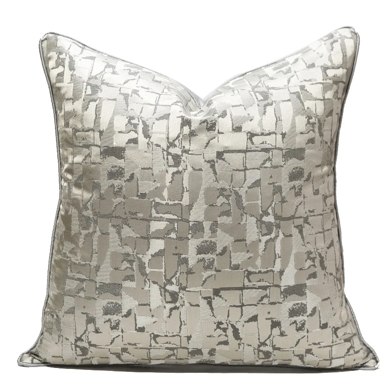 

Наволочка DUNXDECO светильник-серая/Серебристая декоративная наволочка для подушки роскошный геометрический жаккардовый современный диван для комнаты