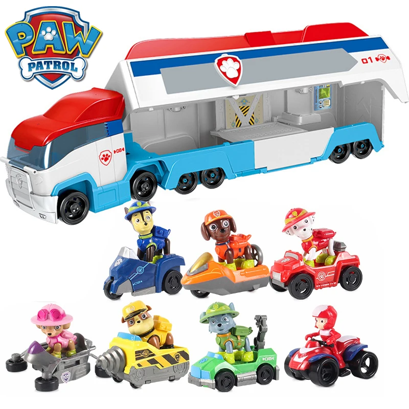 

New Pat Patrol Toy Sets Unit Rescue Big Bus Toys Action Figures Model Ryder Vehicle Car and Puppy Kids Paw Patrol Birthday Gift