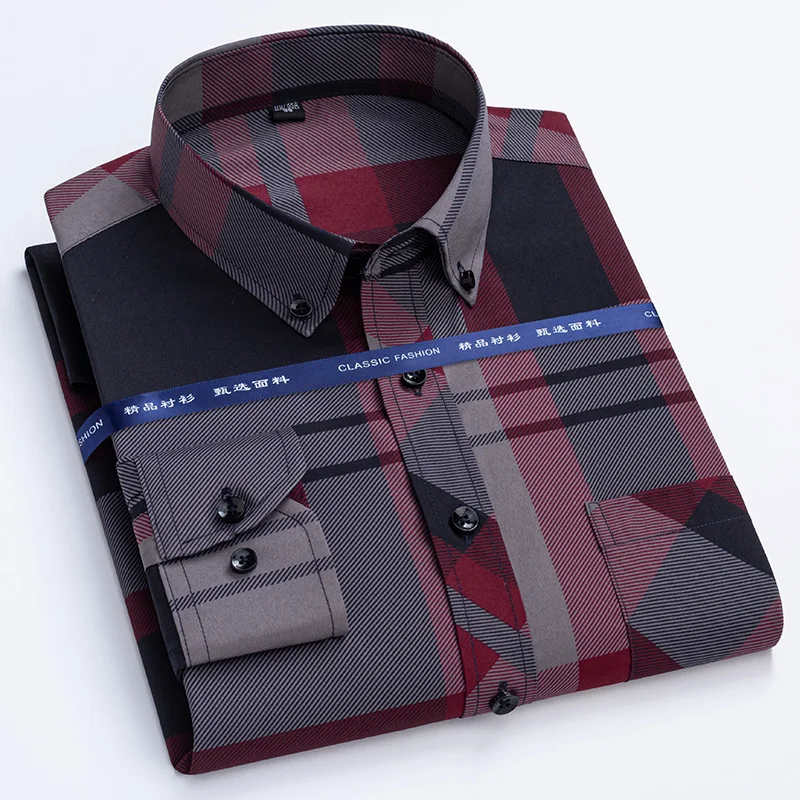 2022 Men Fashion Printed Shirts Men Bronzing Long Sleeve Social Formal Quality Shirts Four Seasons Brand For Men Top Clothing